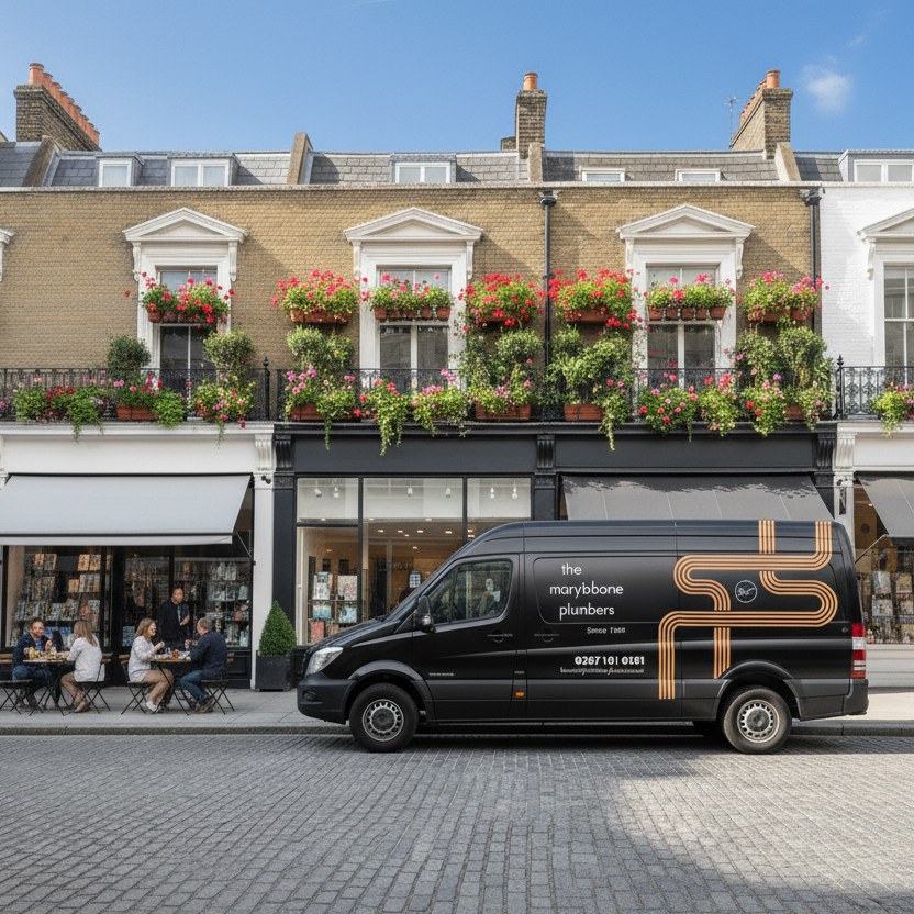 The Marylebone Plumbers van in Marylebone